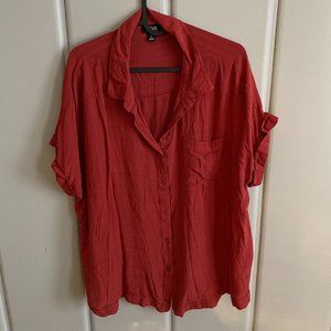 Red Button-Down Blouse